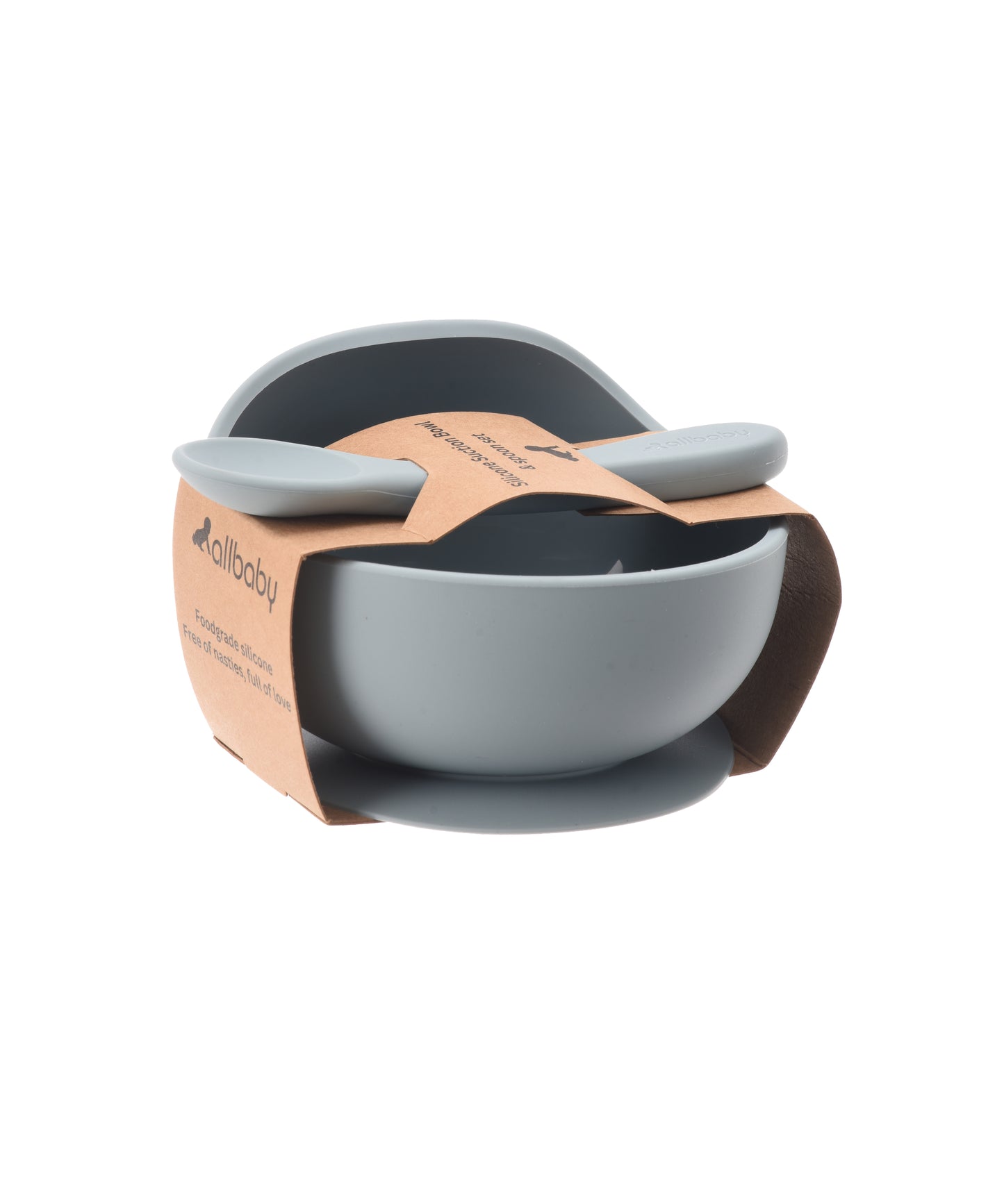 Silicone Baby Suction Bowl + Spoon Set - Esther Blue