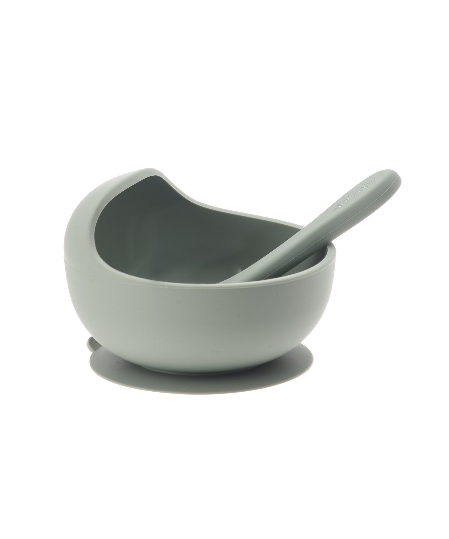 Silicone Baby Suction Bowl + Spoon Set - Warm Taupe