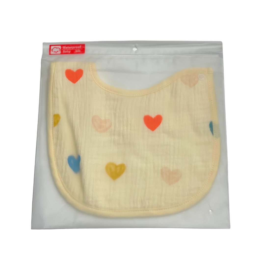 Muslin Bib - Multicolor Hearts