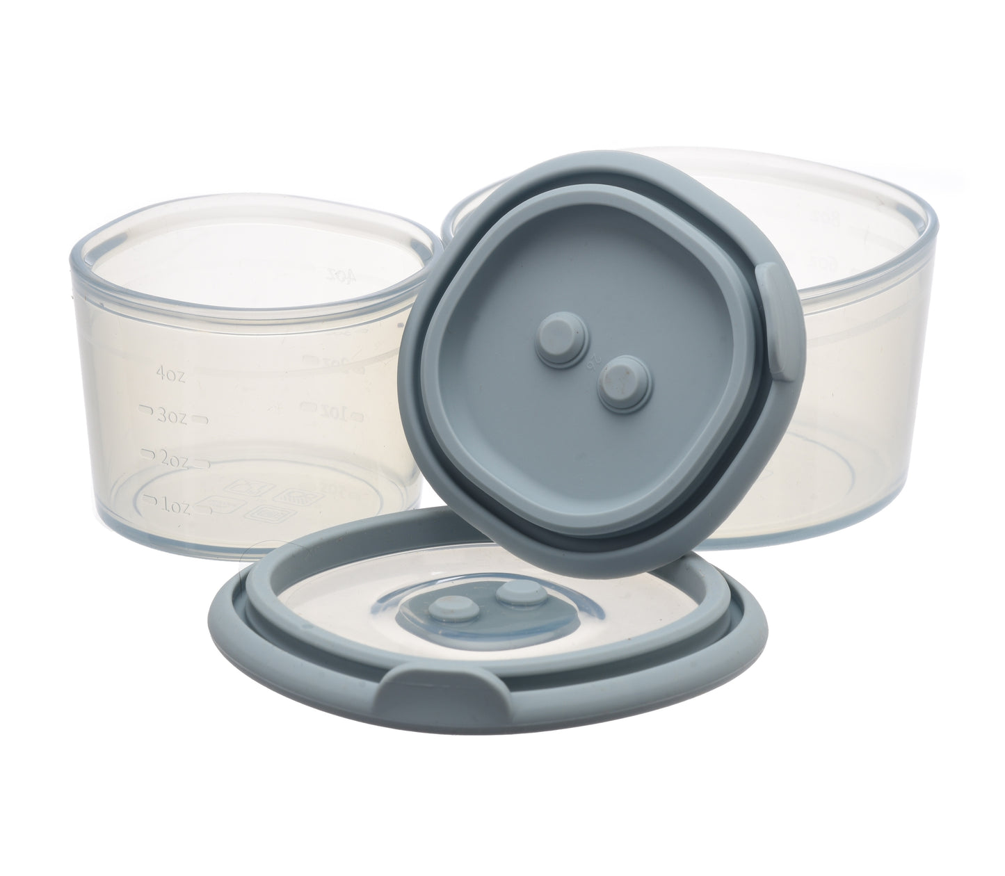 Set of 2 Silicone Baby Food Containers - Esther Blue