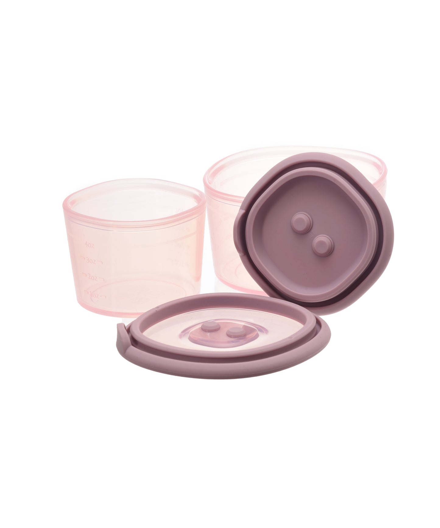Set of 2 Silicone Baby Food Containers - Pale Mauve