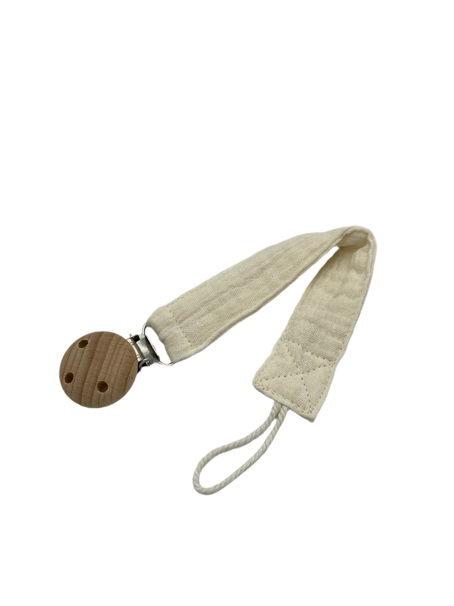 Organic Cotton Pacifier Clip - White
