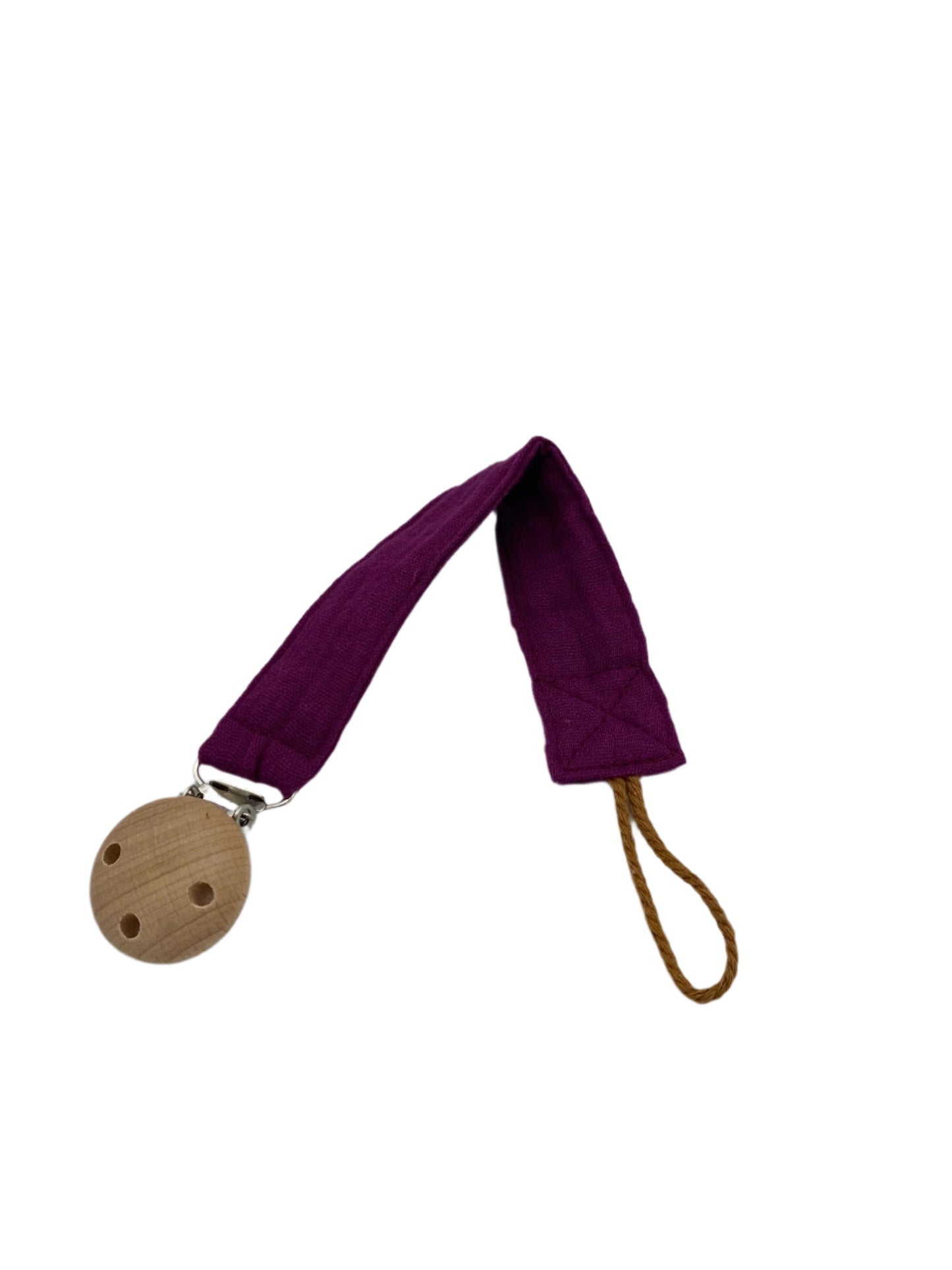Organic Cotton Pacifier Clip - White