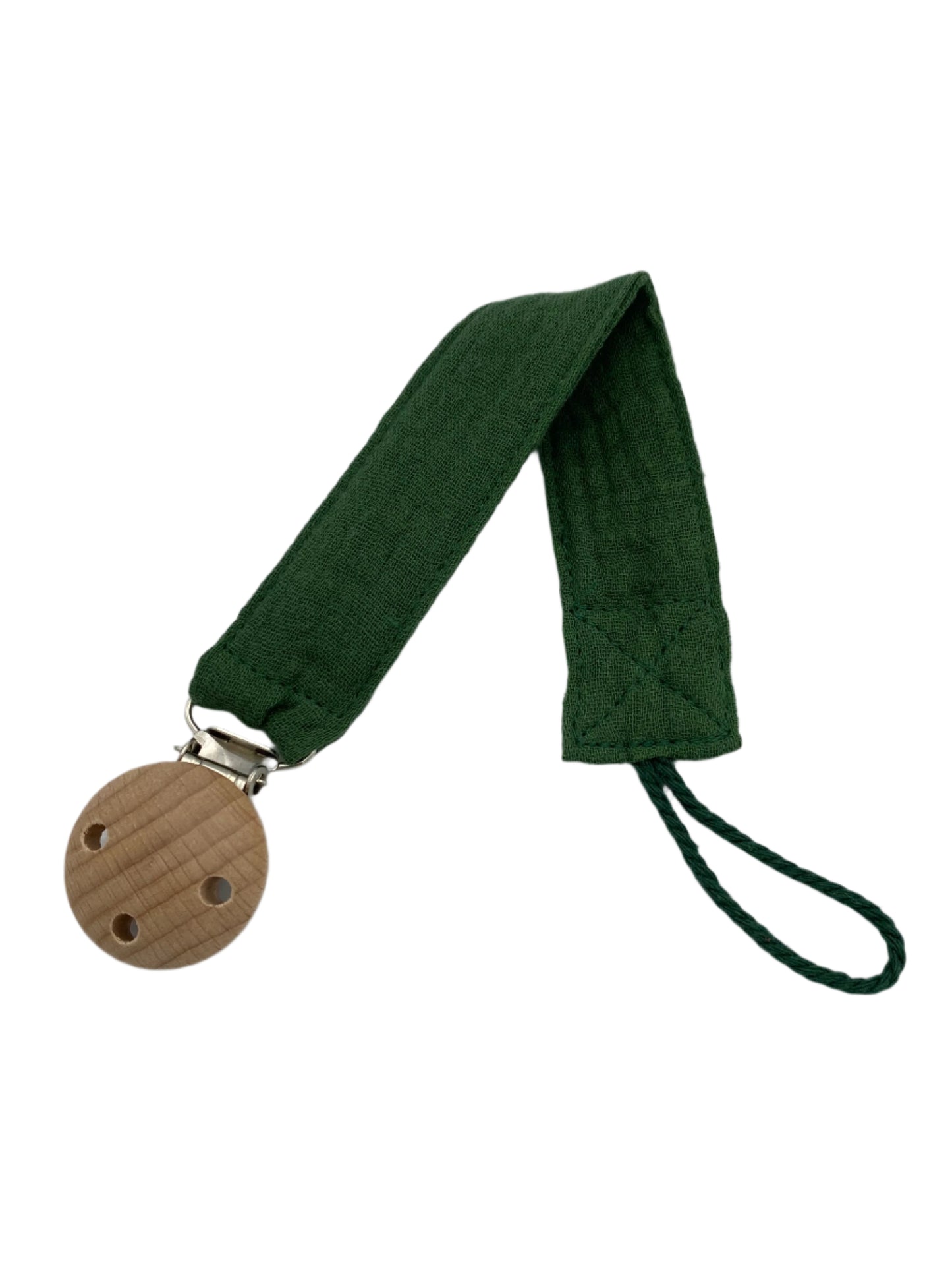 Organic Cotton Pacifier Clip - White