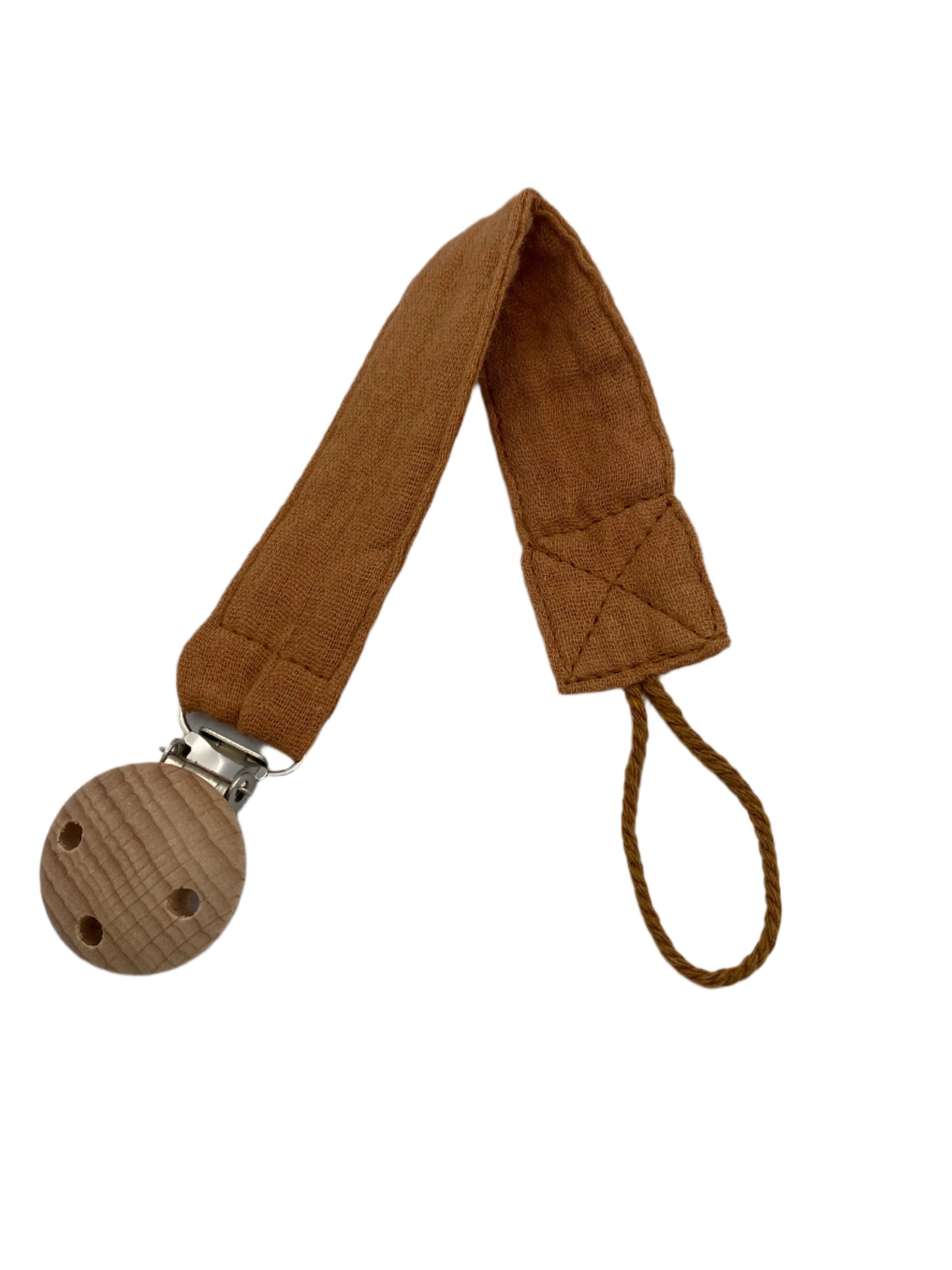 Organic Cotton Pacifier Clip - White