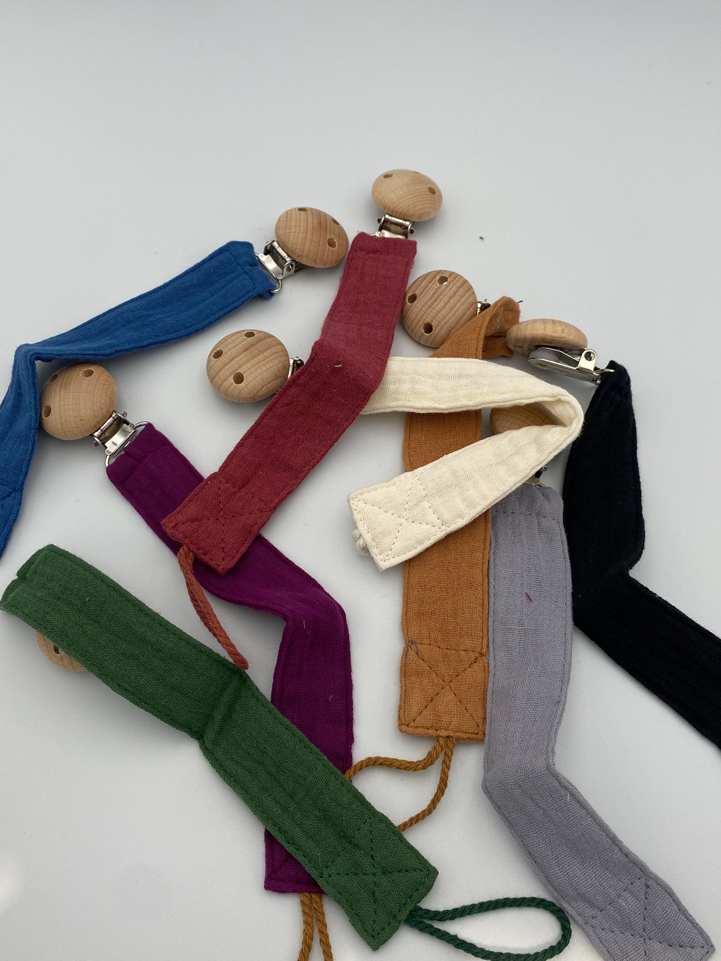 Organic Cotton Pacifier Clip - White