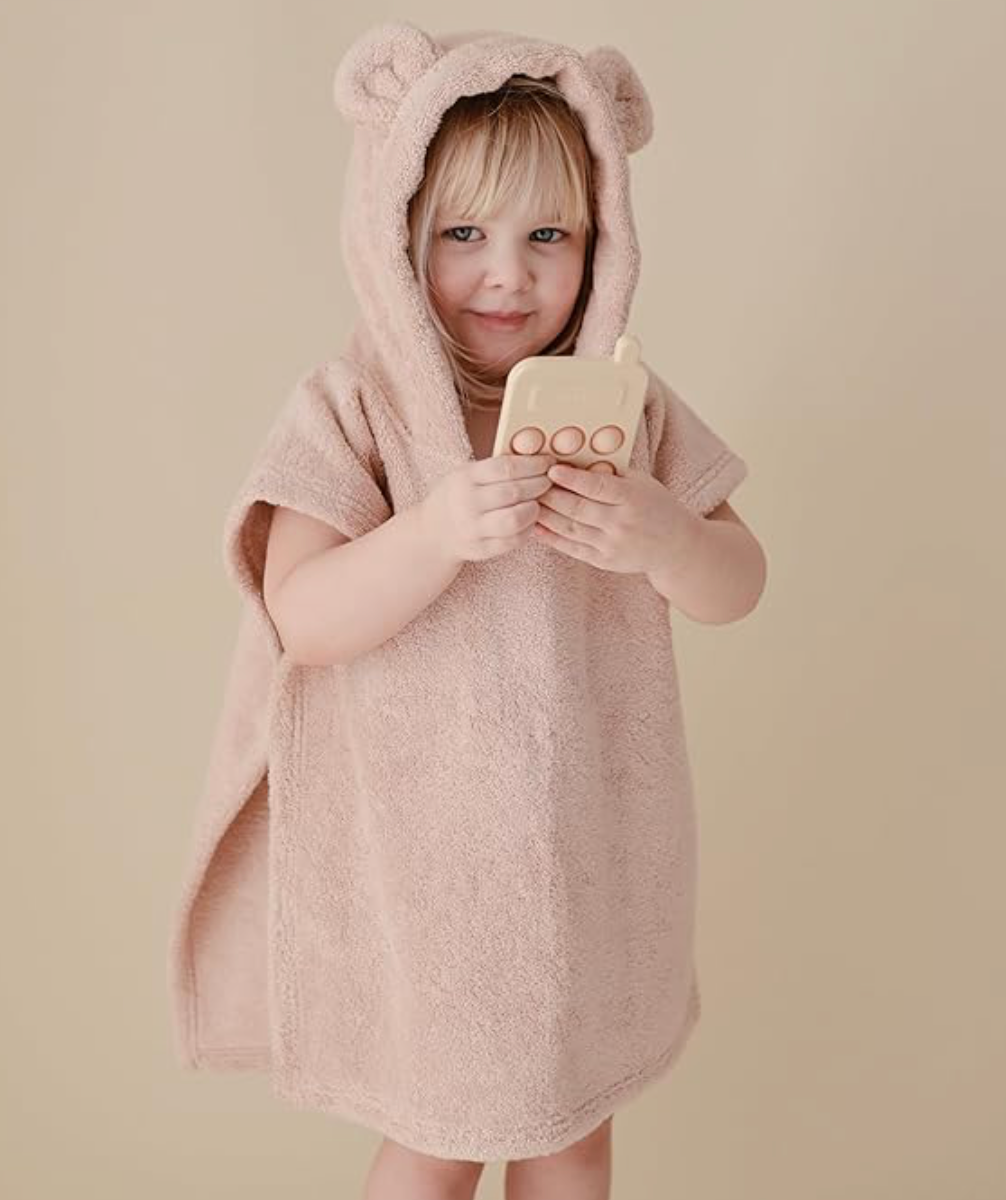 Coral Fleece Poncho Towel - Pink