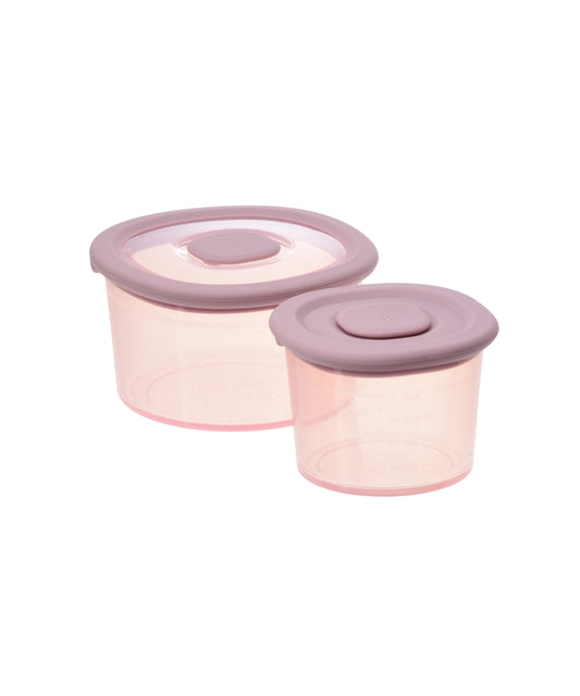 Set of 2 Silicone Baby Food Containers - Pale Mauve