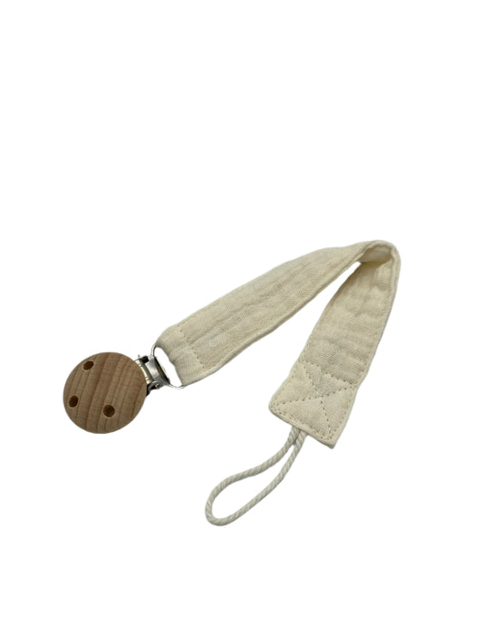 Organic Cotton Pacifier Clip - White