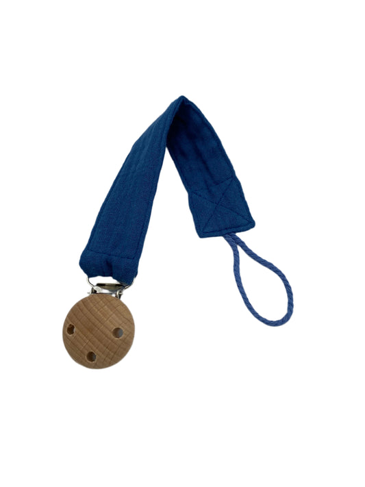 Organic Cotton Pacifier Clip - Blue