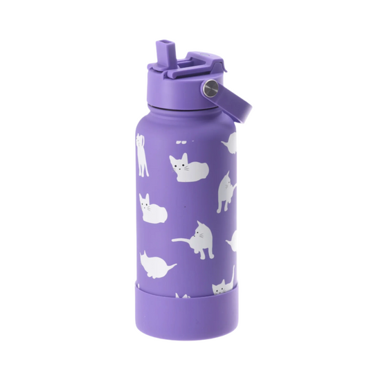 Leak-Proof Water Bottle – Purple Kitten - 1000ml