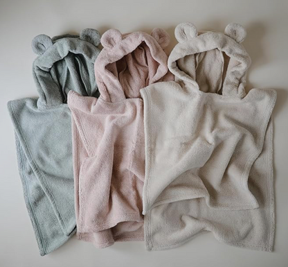 Coral Fleece Poncho Towel - Pink