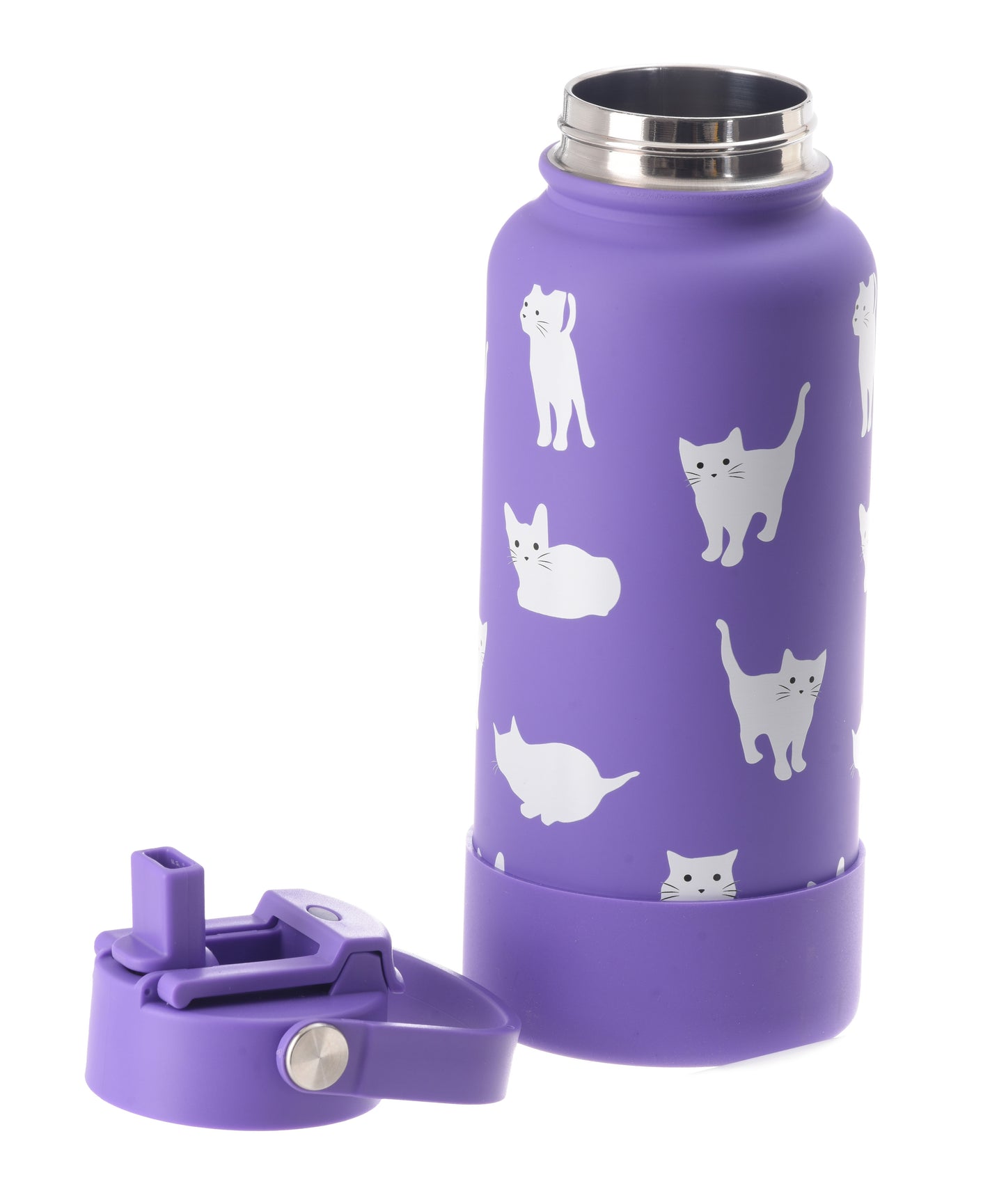Leak-Proof Water Bottle – Purple Kitten - 1000ml