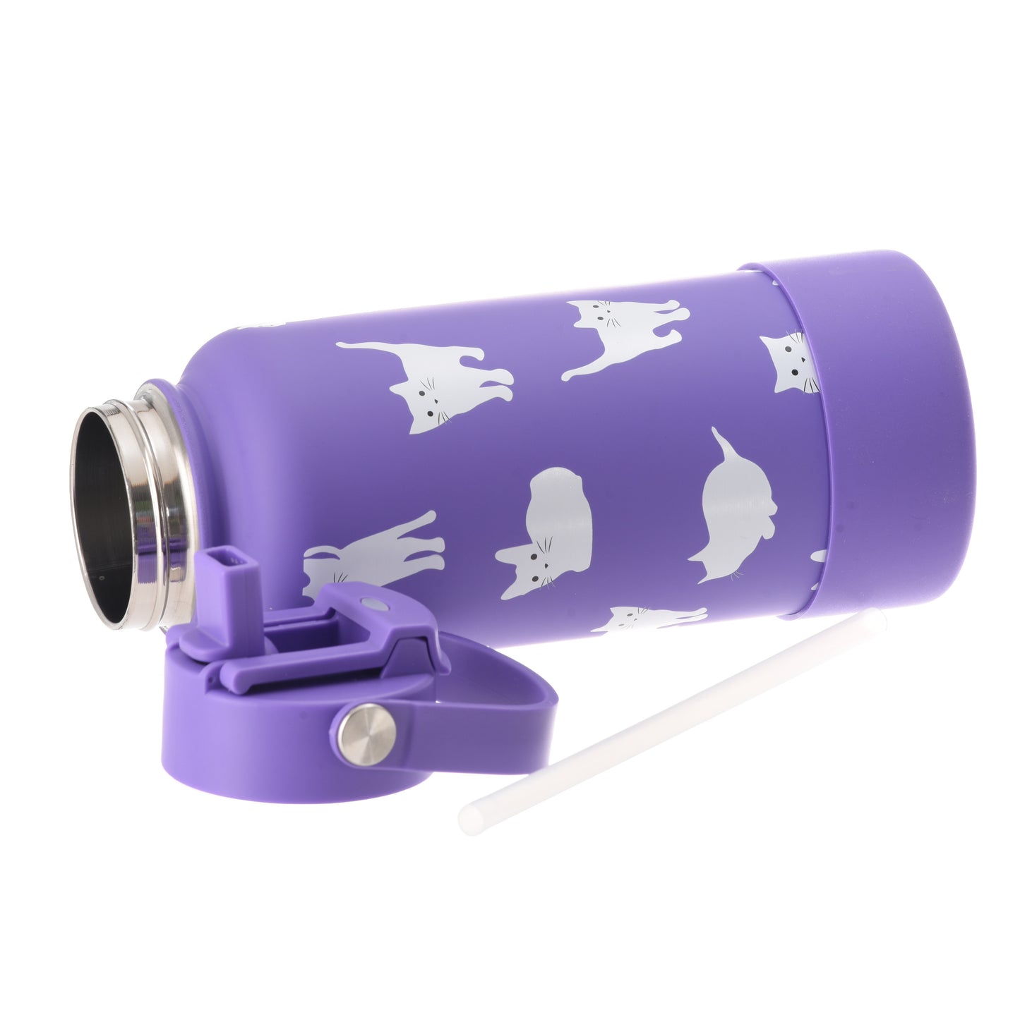 Leak-Proof Water Bottle – Purple Kitten - 1000ml