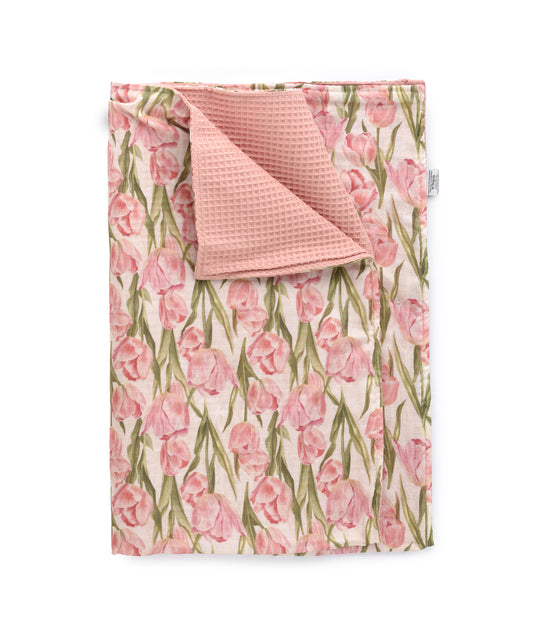 Waffle Blanket - Tulips