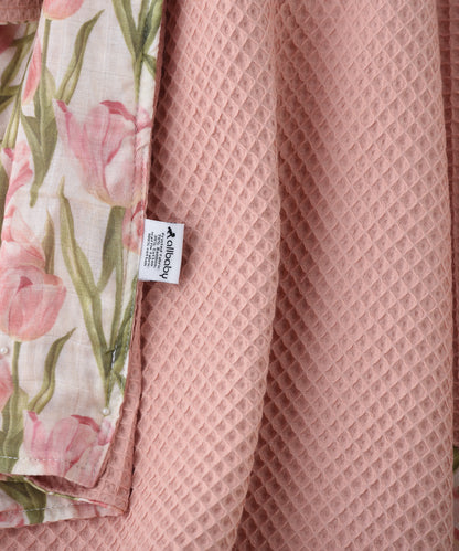 Waffle Blanket - Tulips