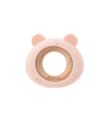 Pink Bear Silicone Teething Ring