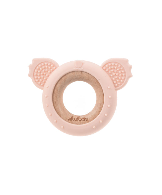 Pink Bear Silicone Teething Ring