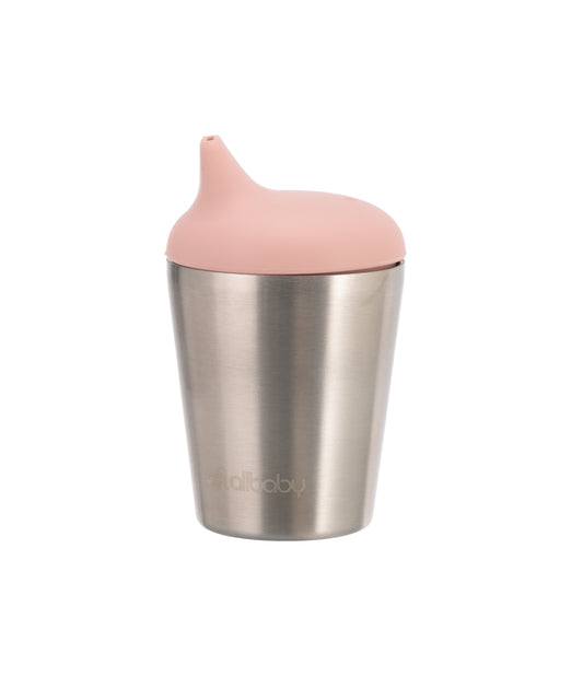 Stainless Steel Cup With Silicone Lid - Pink